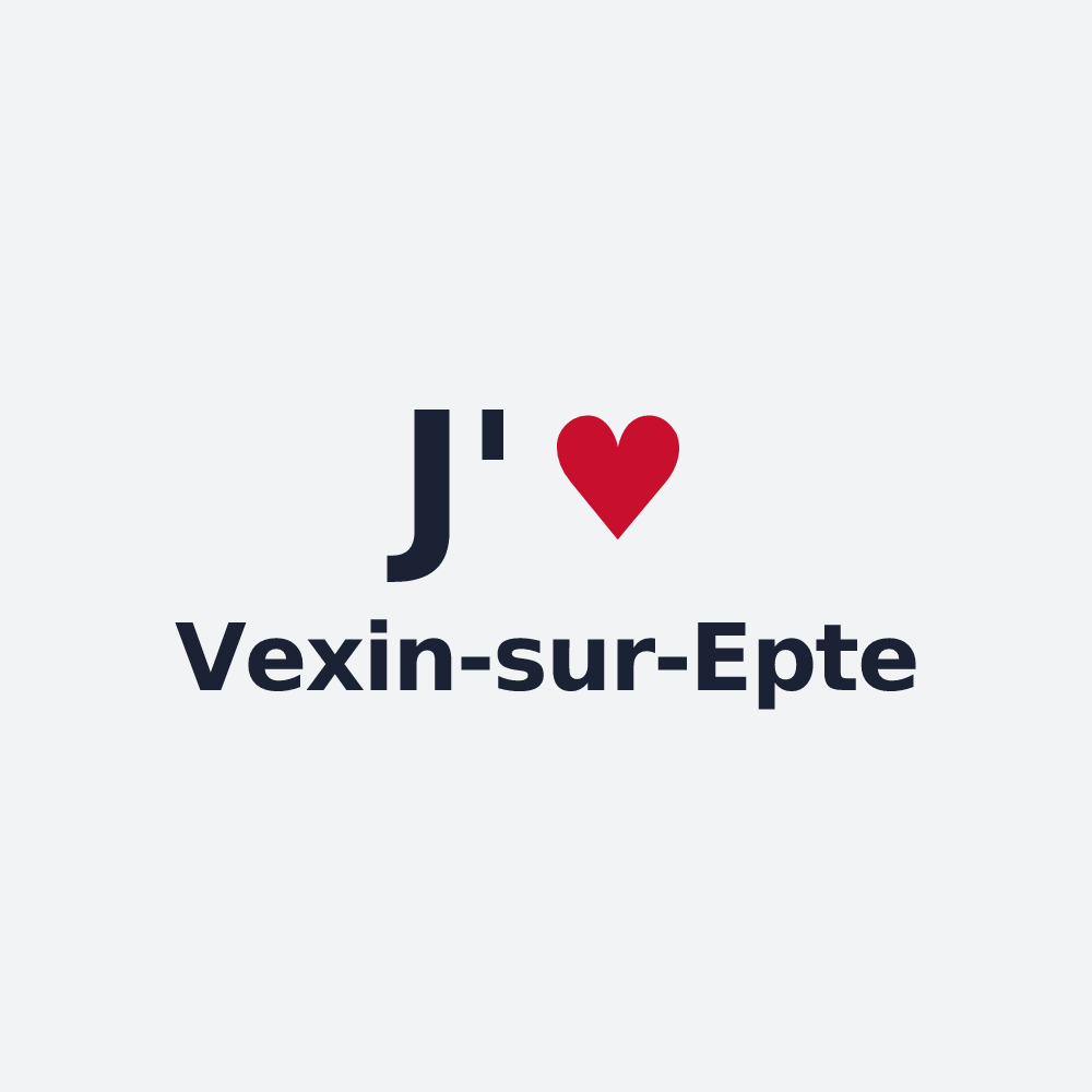 Poster personnalisé Vexin-sur-Epte — design « J'aime Vexin-sur-Epte » imprimé sur le poster