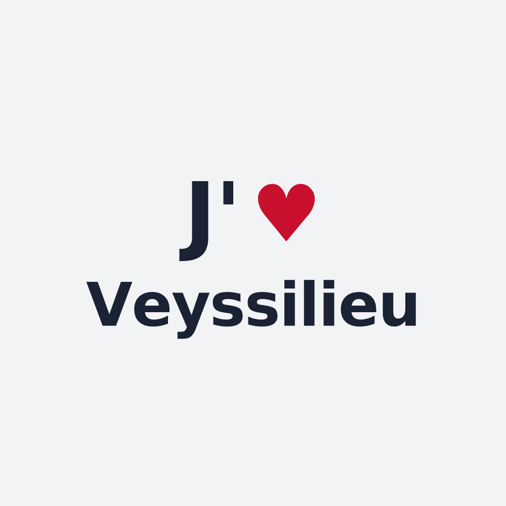 Poster personnalisé Veyssilieu — design « J'aime Veyssilieu » imprimé sur le poster