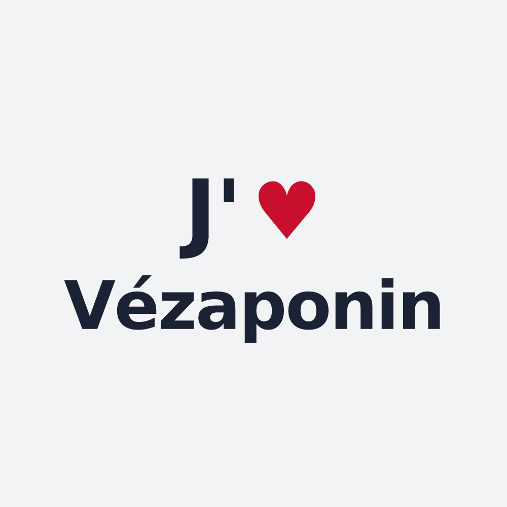 Poster personnalisé Vézaponin — design « J'aime Vézaponin » imprimé sur le poster