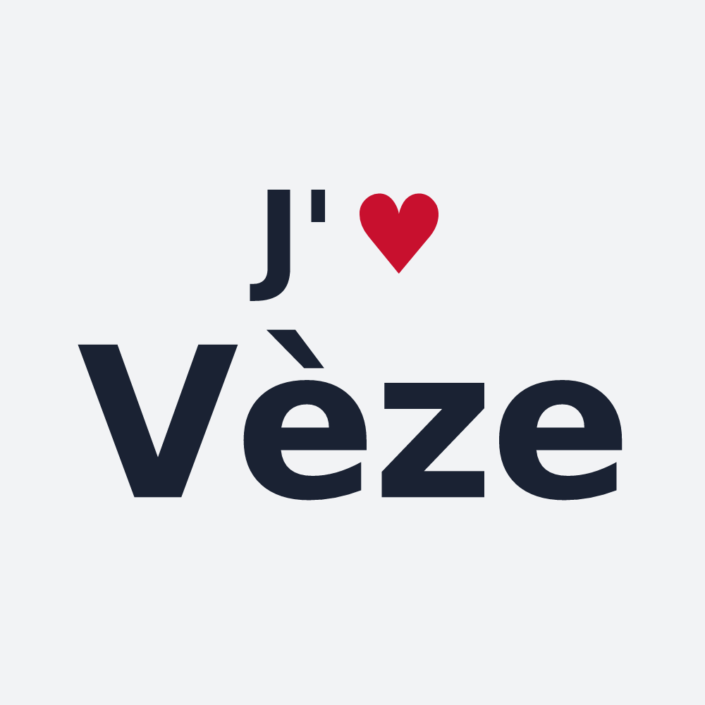 Poster personnalisé Vèze — design « J'aime Vèze » imprimé sur le poster
