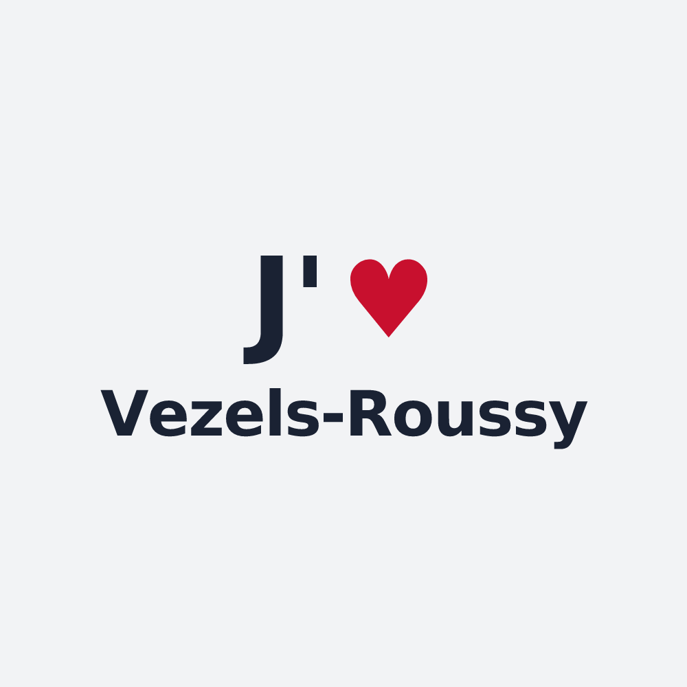 Poster personnalisé Vezels-Roussy — design J'aime Vezels-Roussy