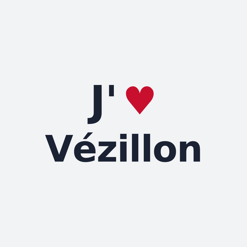 Poster personnalisé Vézillon — design J'aime Vézillon