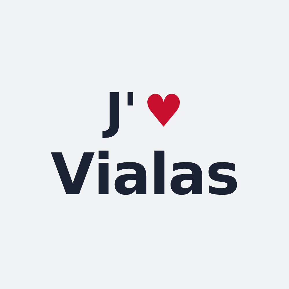 Poster personnalisé Vialas — design « J'aime Vialas » imprimé sur le poster