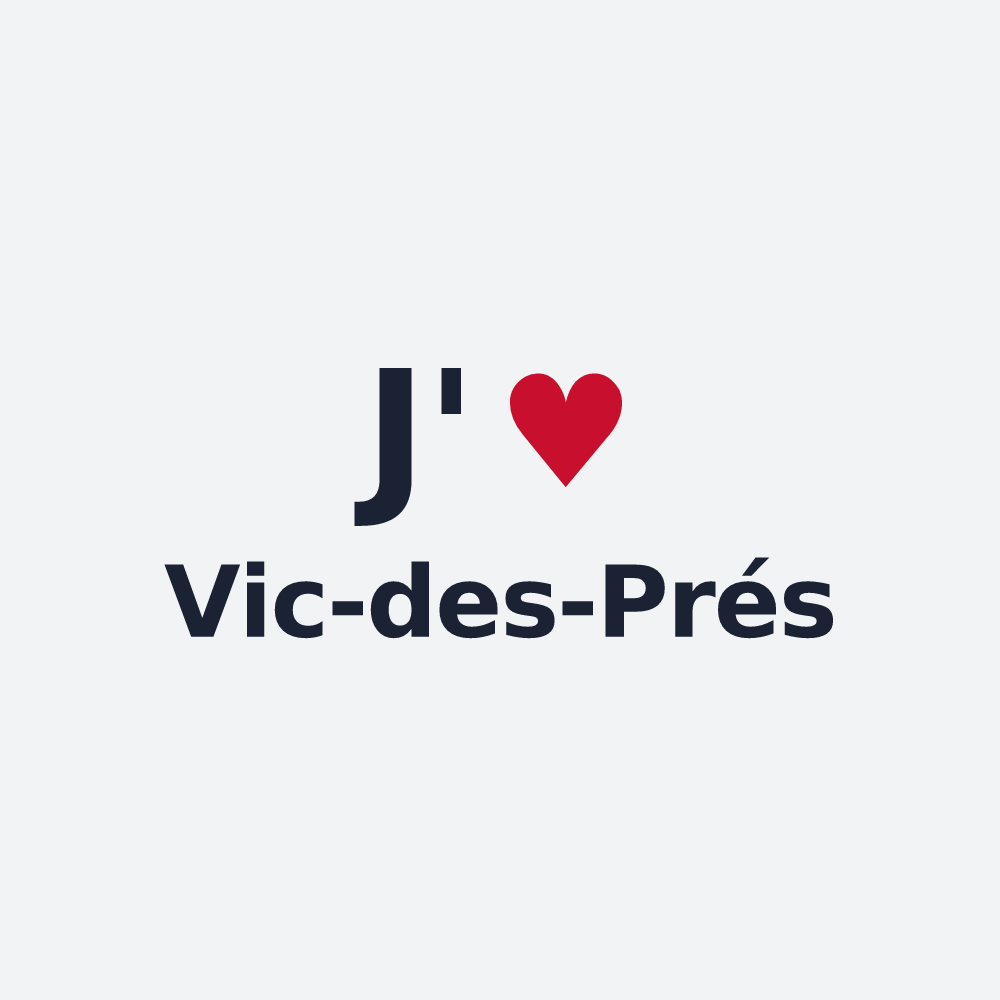 Poster personnalisé Vic-des-Prés — design « J'aime Vic-des-Prés » imprimé sur le poster