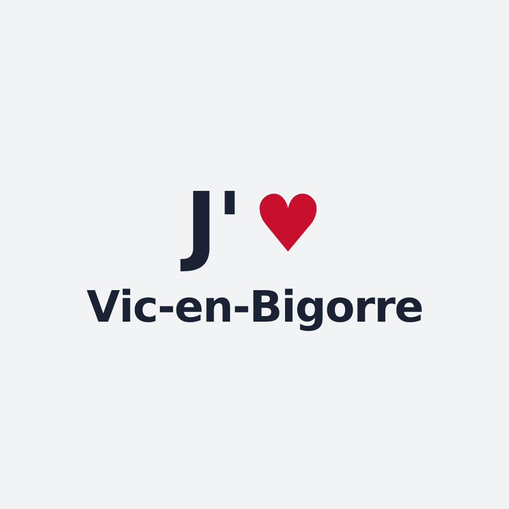 Poster personnalisé Vic-en-Bigorre — design « J'aime Vic-en-Bigorre » imprimé sur le poster