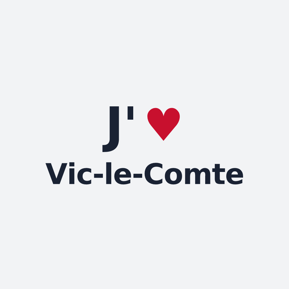 Poster personnalisé Vic-le-Comte — design J'aime Vic-le-Comte