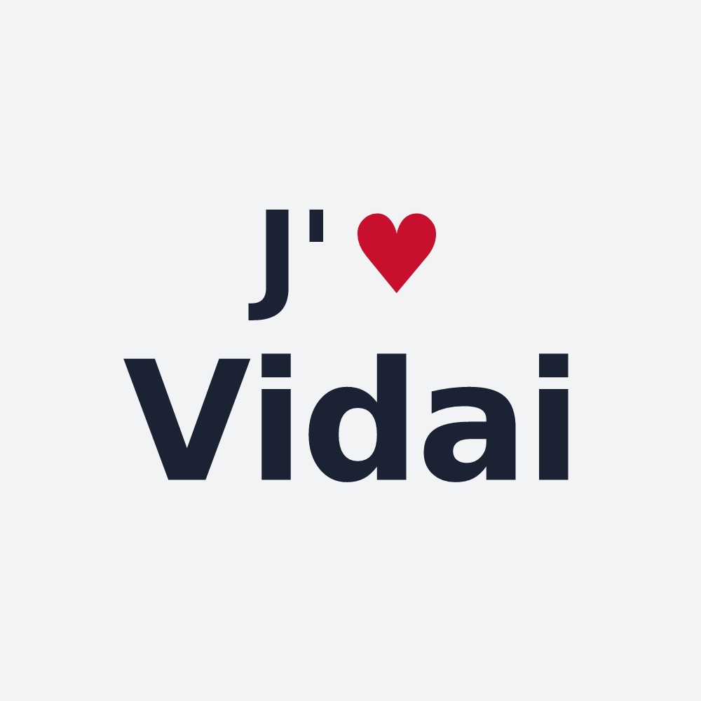 Poster personnalisé Vidai — design J'aime Vidai