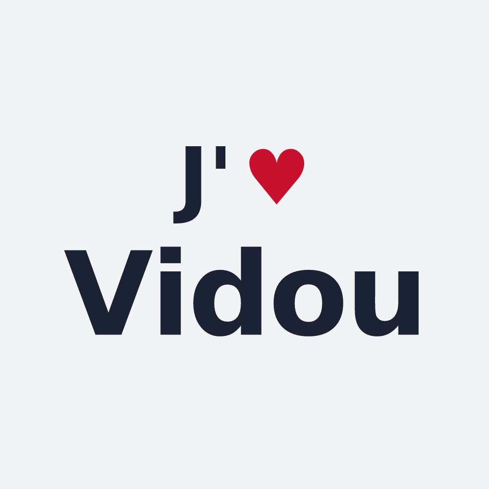 Poster personnalisé Vidou — design J'aime Vidou