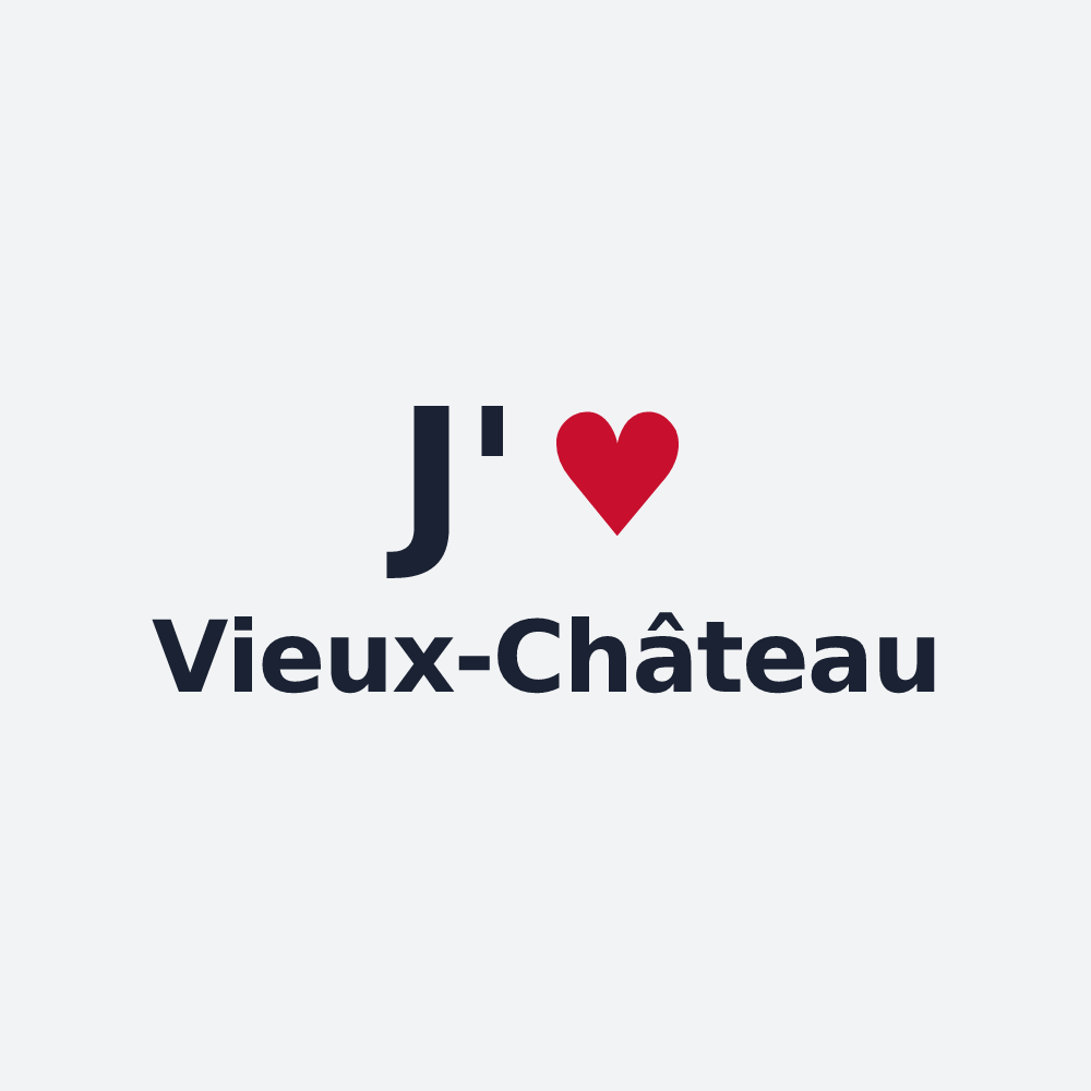 Poster personnalisé Vieux-Château — design « J'aime Vieux-Château » imprimé sur le poster