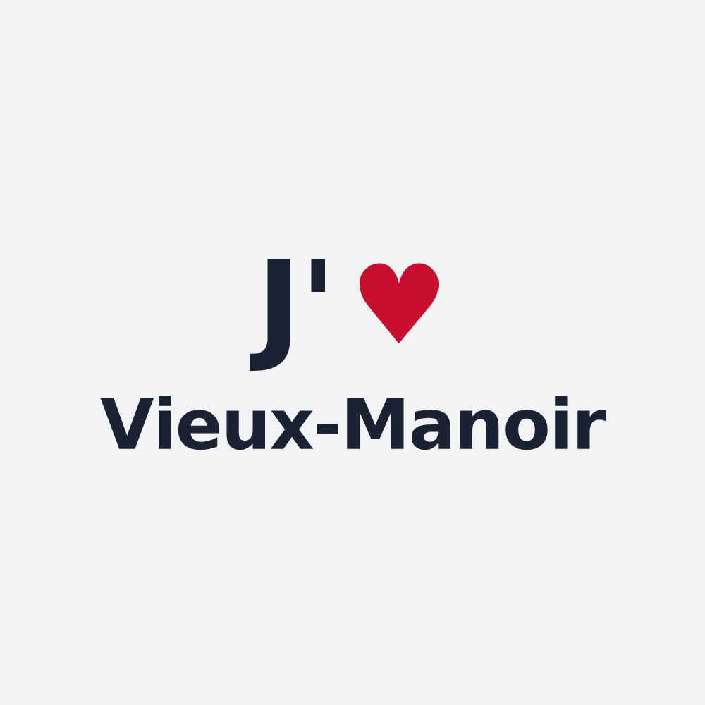 Poster personnalisé Vieux-Manoir — design « J'aime Vieux-Manoir » imprimé sur le poster