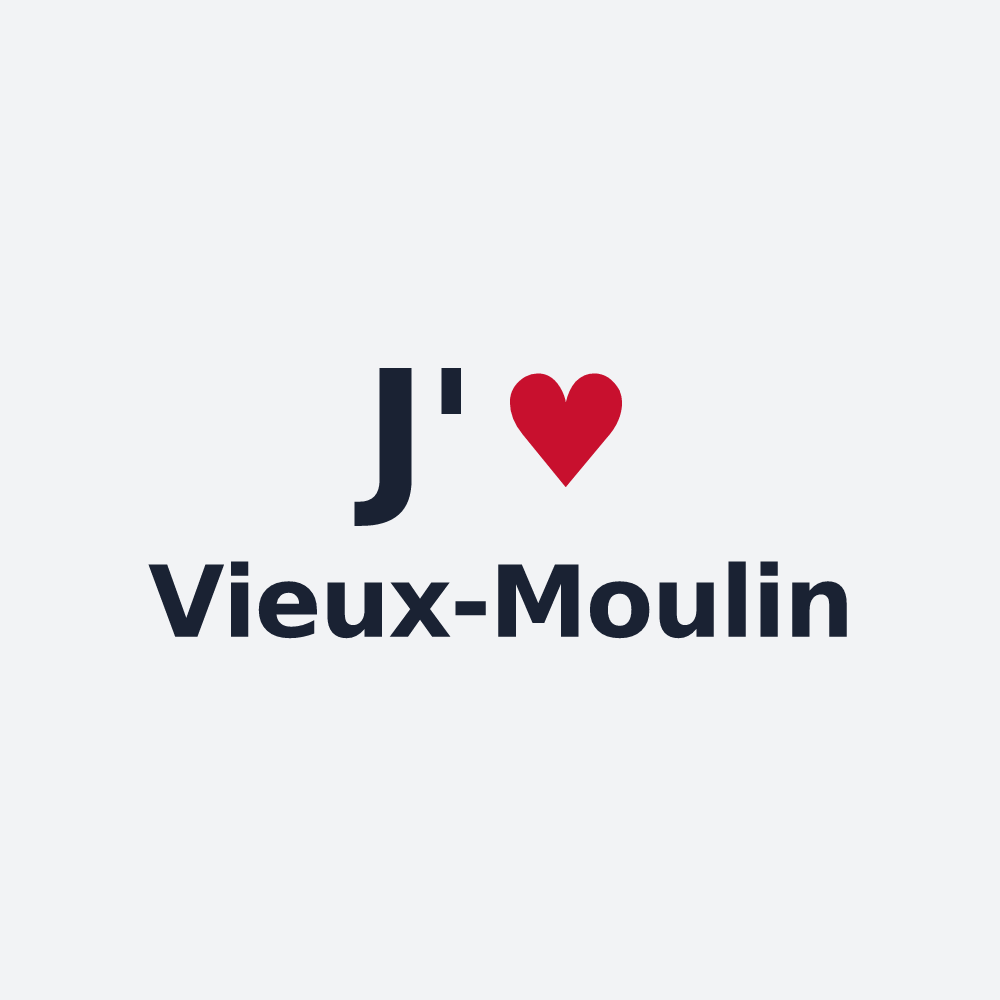 Poster personnalisé Vieux-Moulin — design J'aime Vieux-Moulin