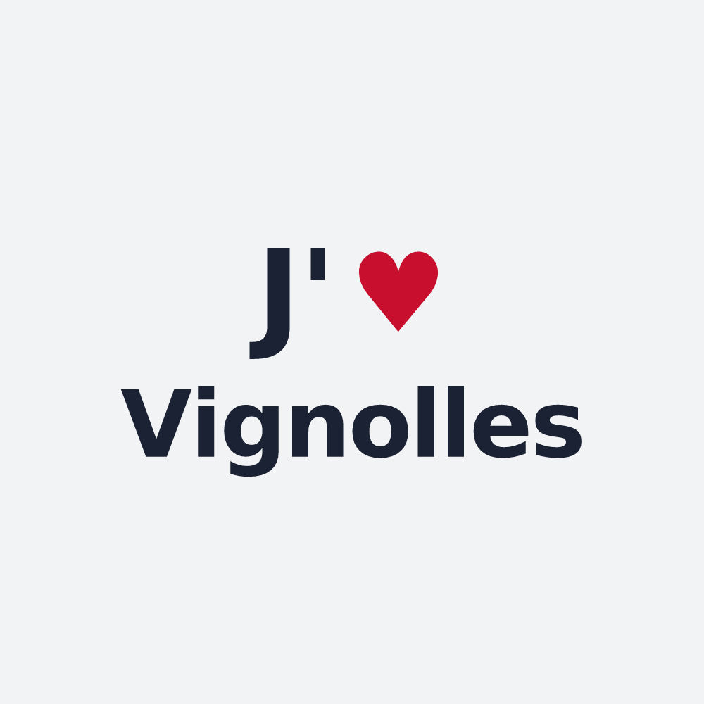 Poster personnalisé Vignolles — design « J'aime Vignolles » imprimé sur le poster