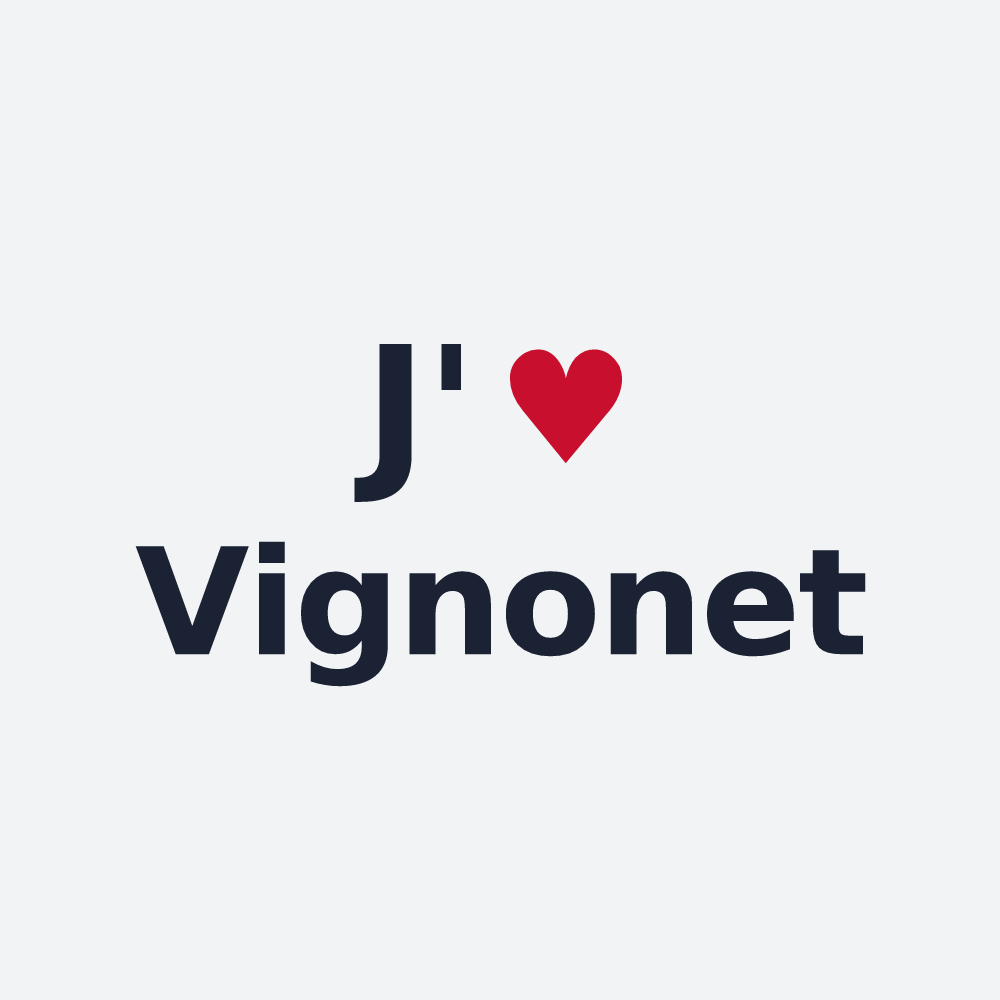 Poster personnalisé Vignonet — design « J'aime Vignonet » imprimé sur le poster