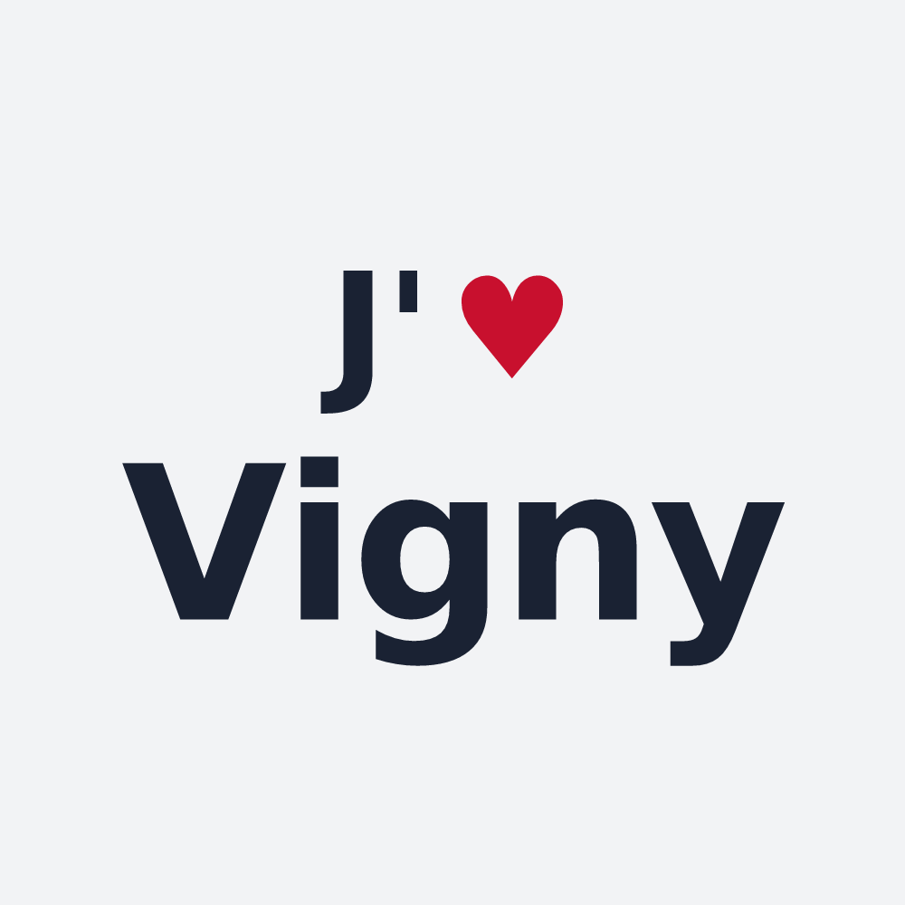 Poster personnalisé Vigny — design « J'aime Vigny » imprimé sur le poster
