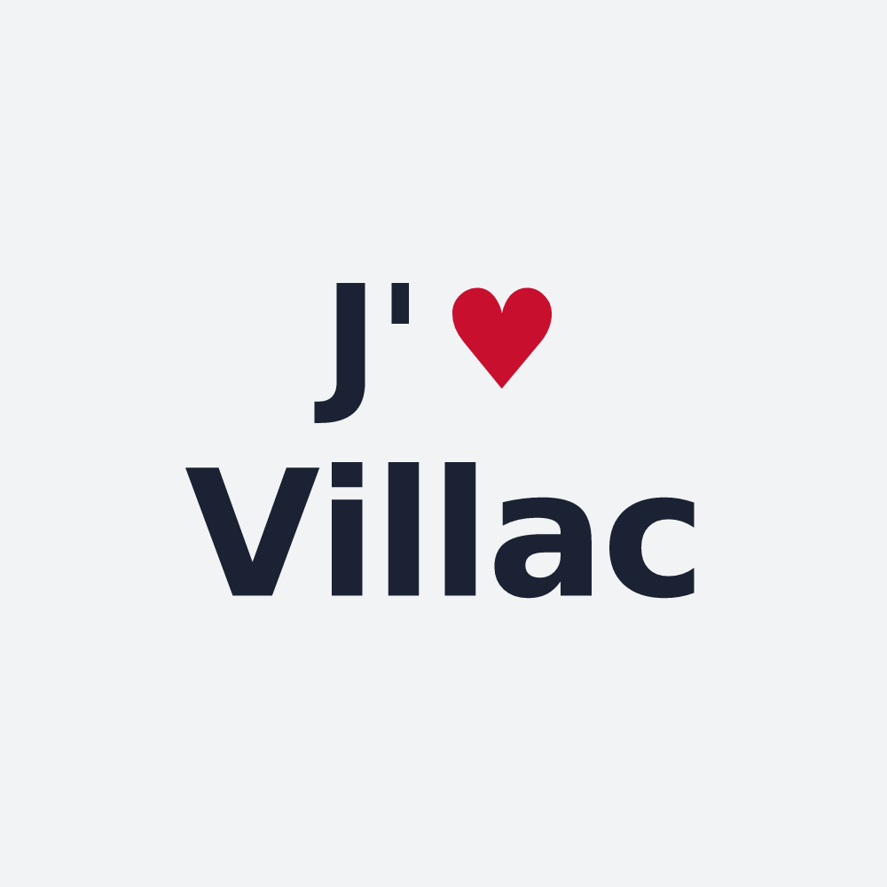 Poster personnalisé Villac — design « J'aime Villac » imprimé sur le poster