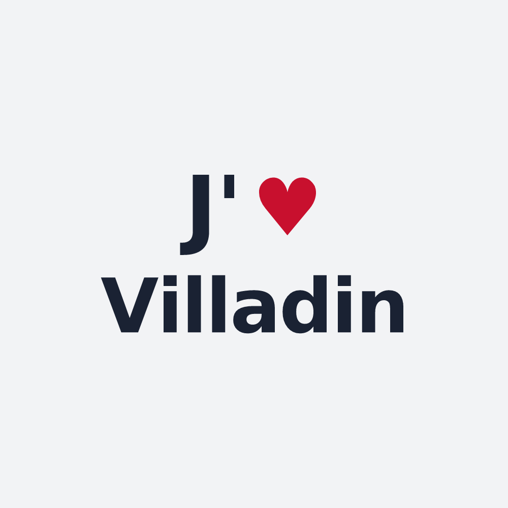 Poster personnalisé Villadin — design « J'aime Villadin » imprimé sur le poster