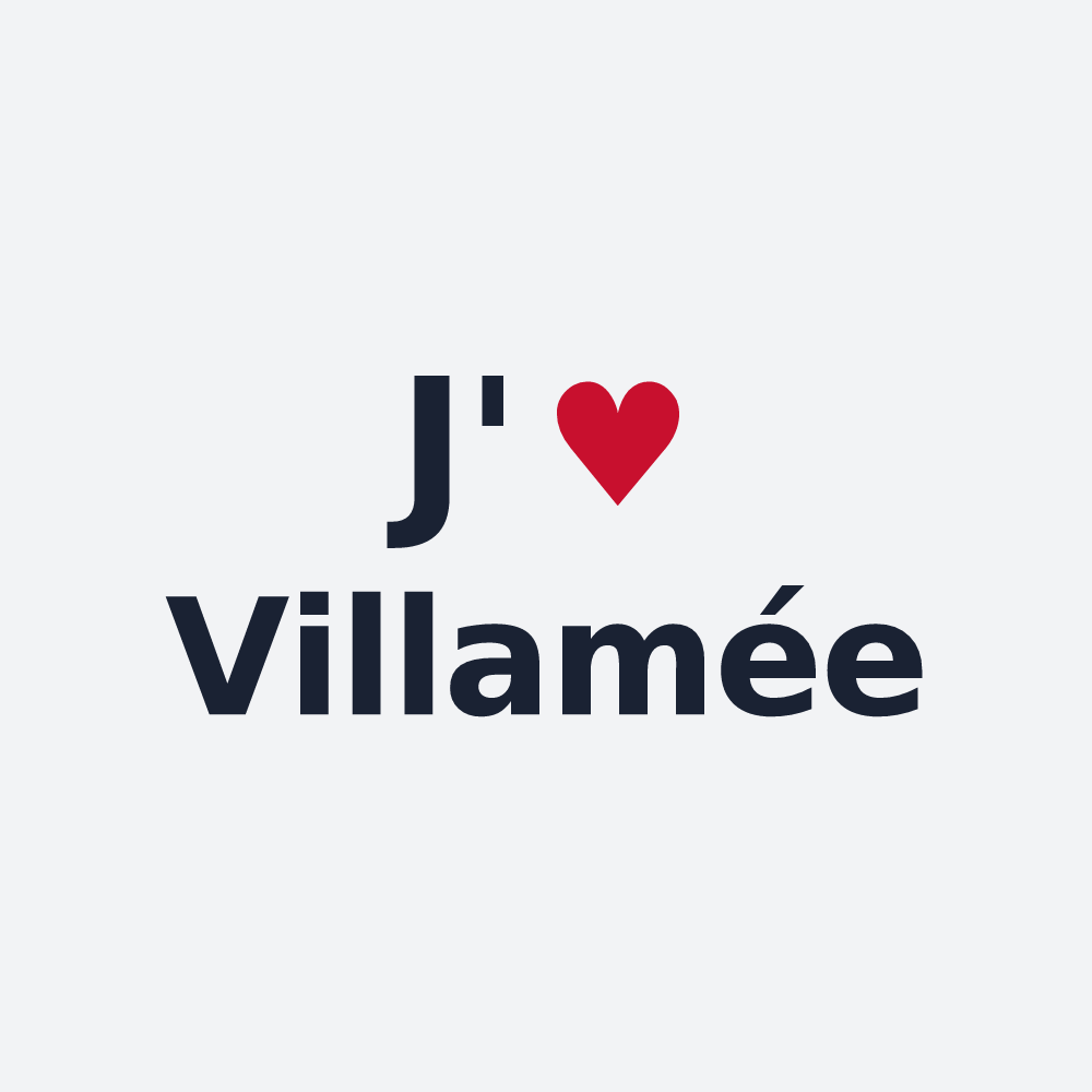 Poster personnalisé Villamée — design « J'aime Villamée » imprimé sur le poster