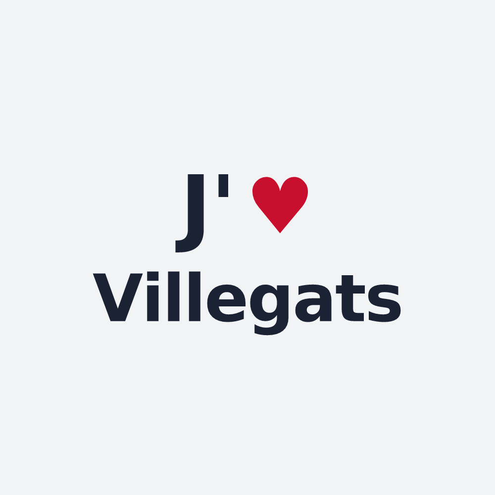 Poster personnalisé Villegats — design J'aime Villegats
