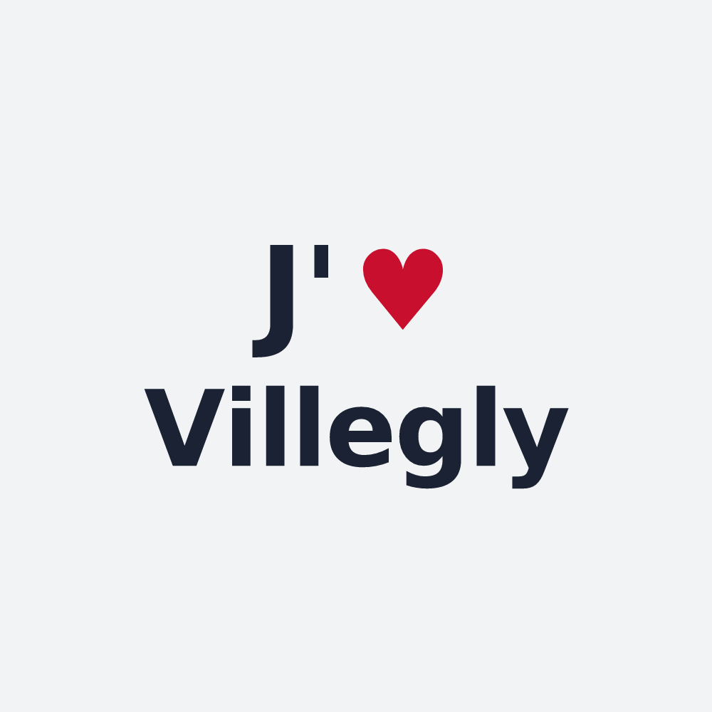Poster personnalisé Villegly — design J'aime Villegly