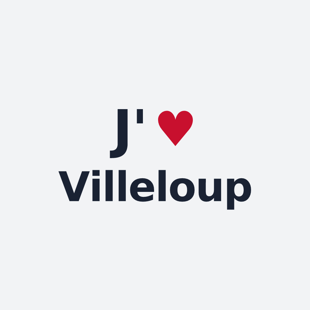 Poster personnalisé Villeloup — design « J'aime Villeloup » imprimé sur le poster
