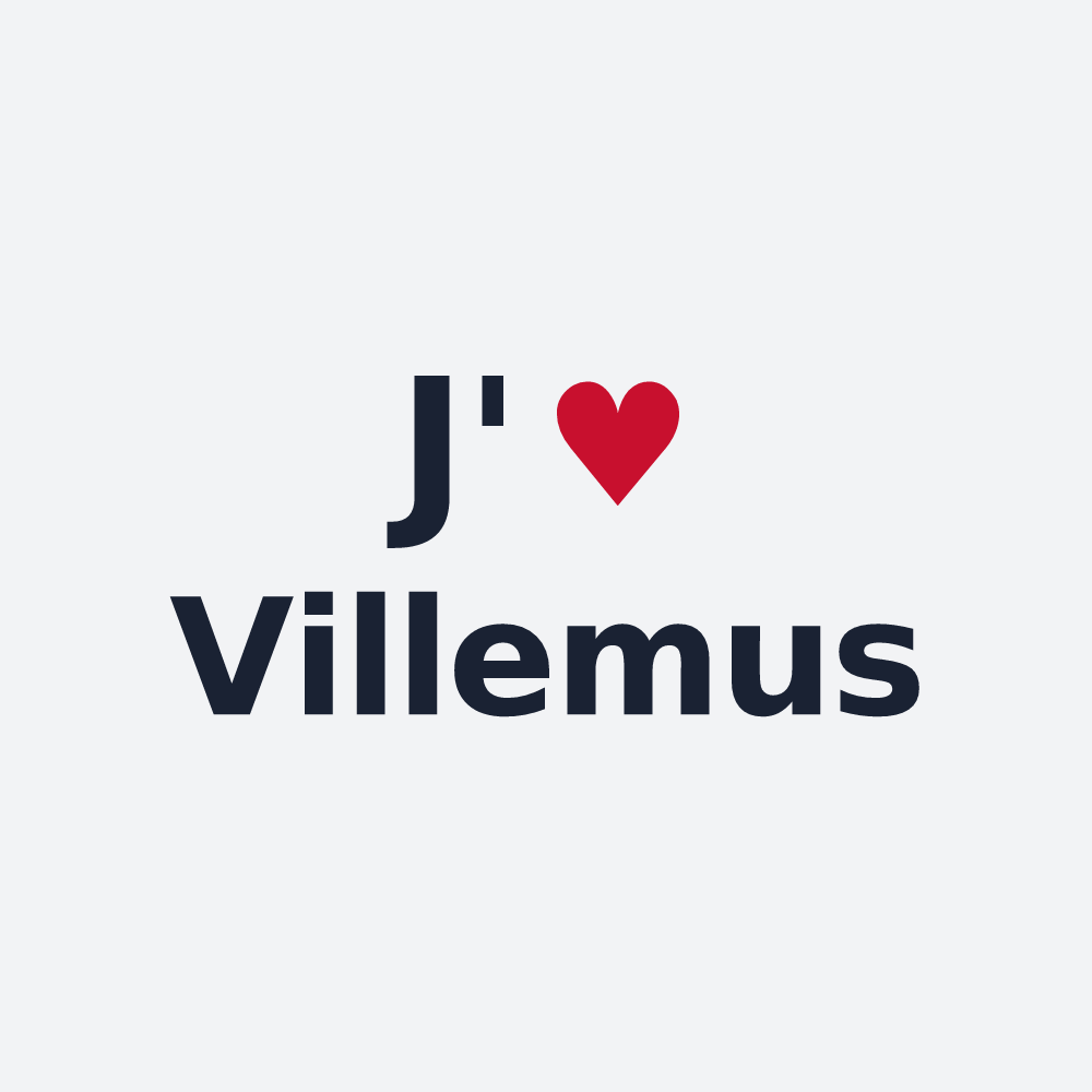 Poster personnalisé Villemus — design « J'aime Villemus » imprimé sur le poster