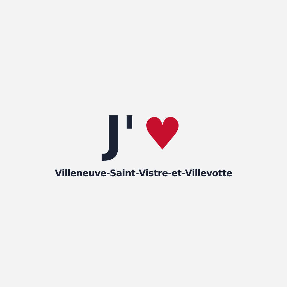 Poster personnalisé Villeneuve-Saint-Vistre-et-Villevotte — design J'aime Villeneuve-Saint-Vistre-et-Villevotte