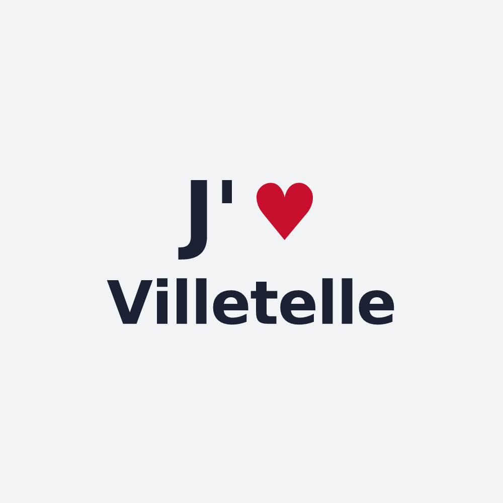 Poster personnalisé Villetelle — design « J'aime Villetelle » imprimé sur le poster