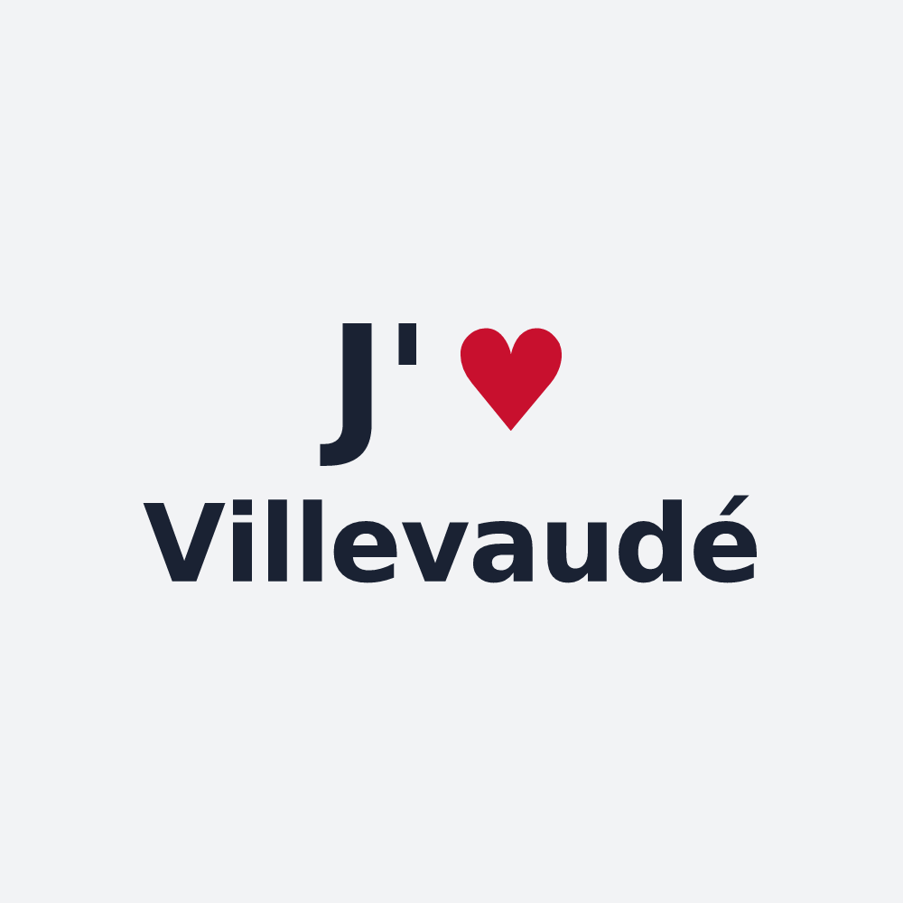 Poster personnalisé Villevaudé — design « J'aime Villevaudé » imprimé sur le poster