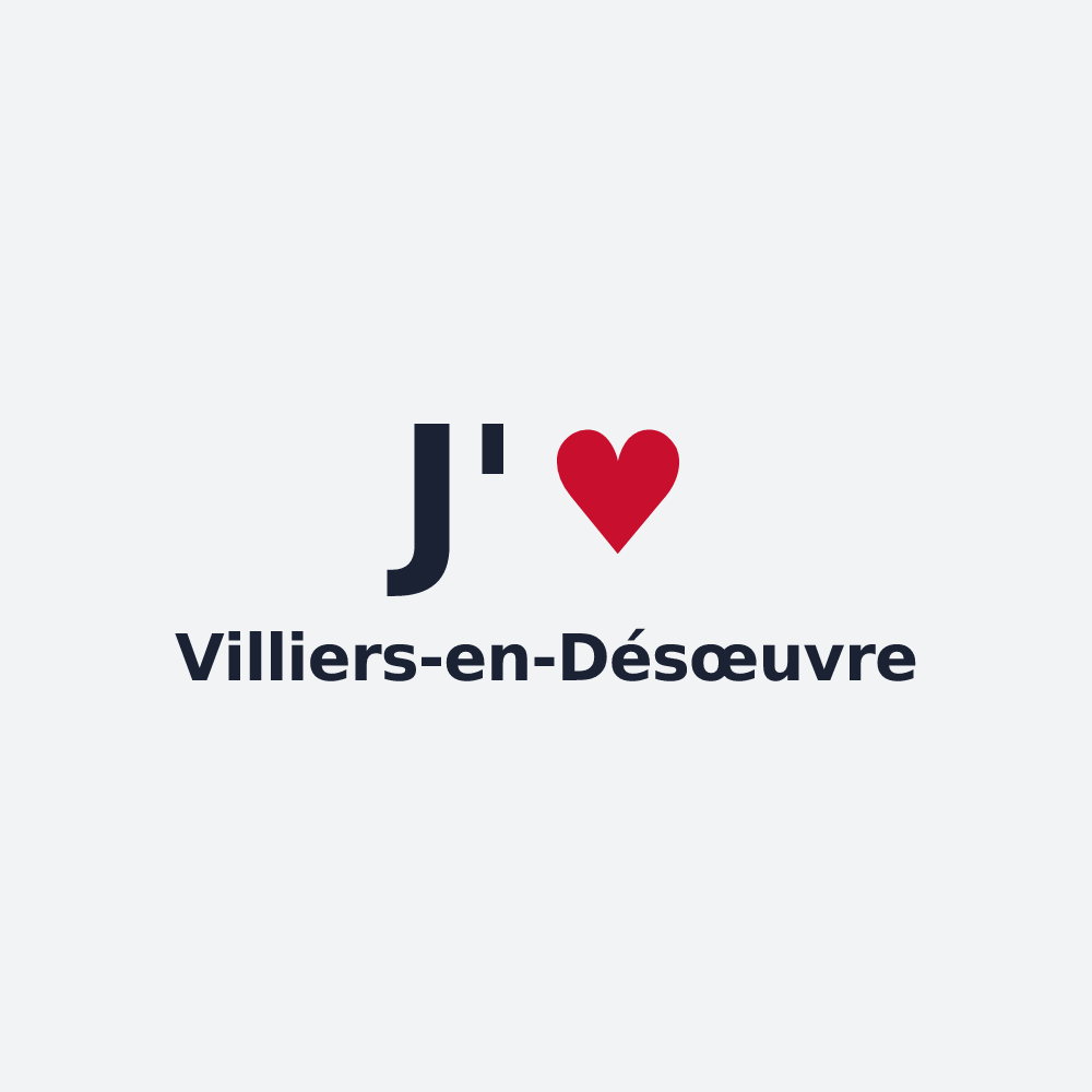 Poster personnalisé Villiers-en-Désœuvre — design J'aime Villiers-en-Désœuvre