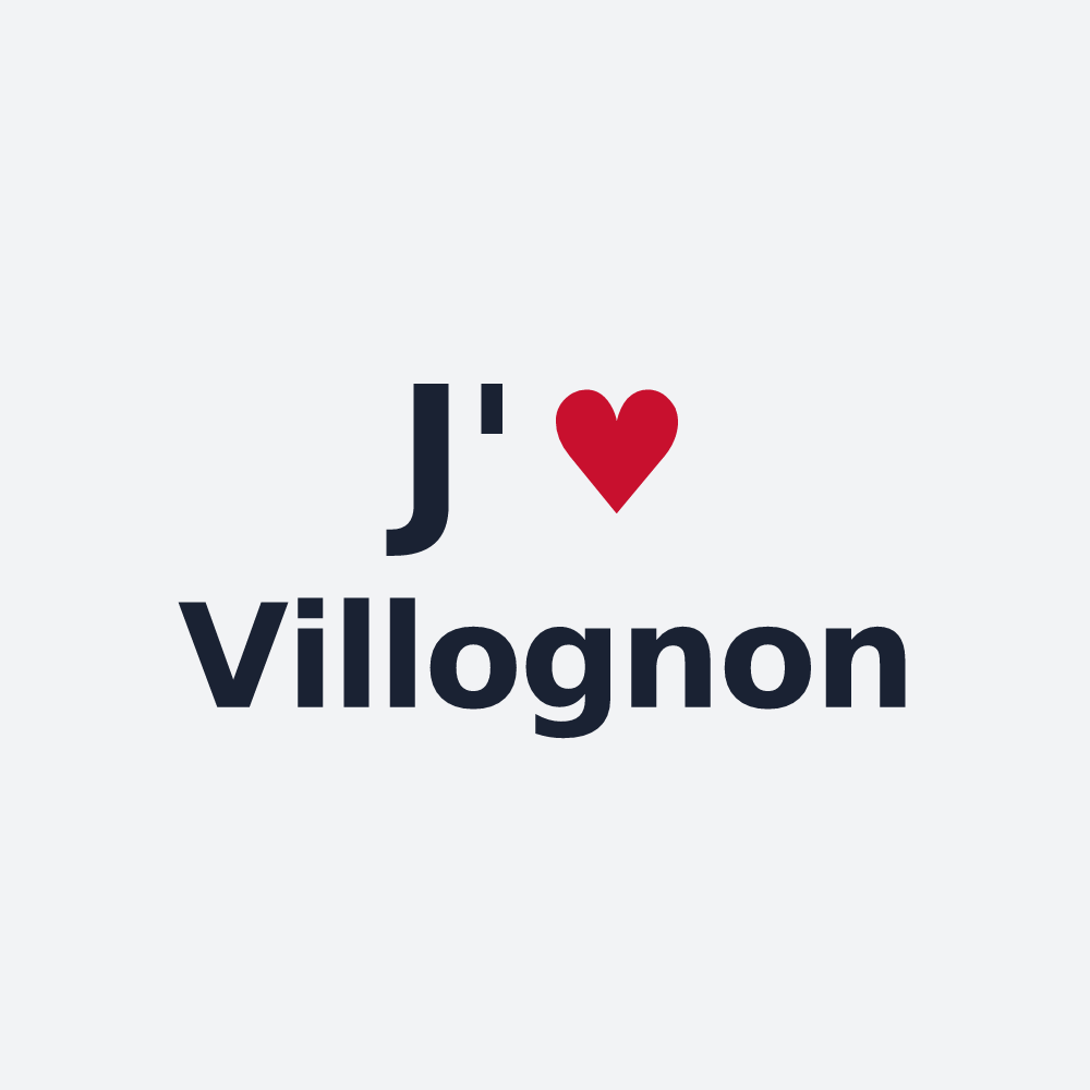 Poster personnalisé Villognon — design « J'aime Villognon » imprimé sur le poster