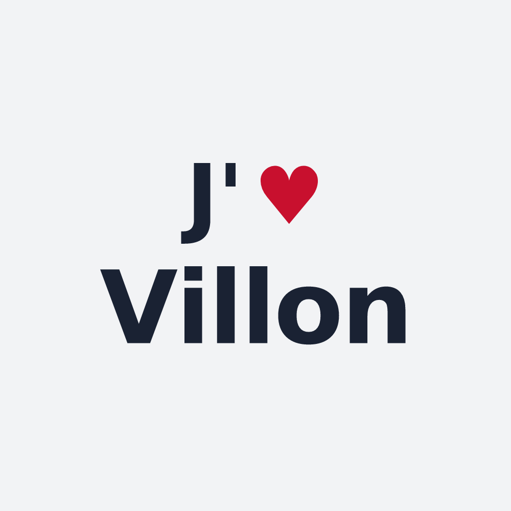 Poster personnalisé Villon — design « J'aime Villon » imprimé sur le poster