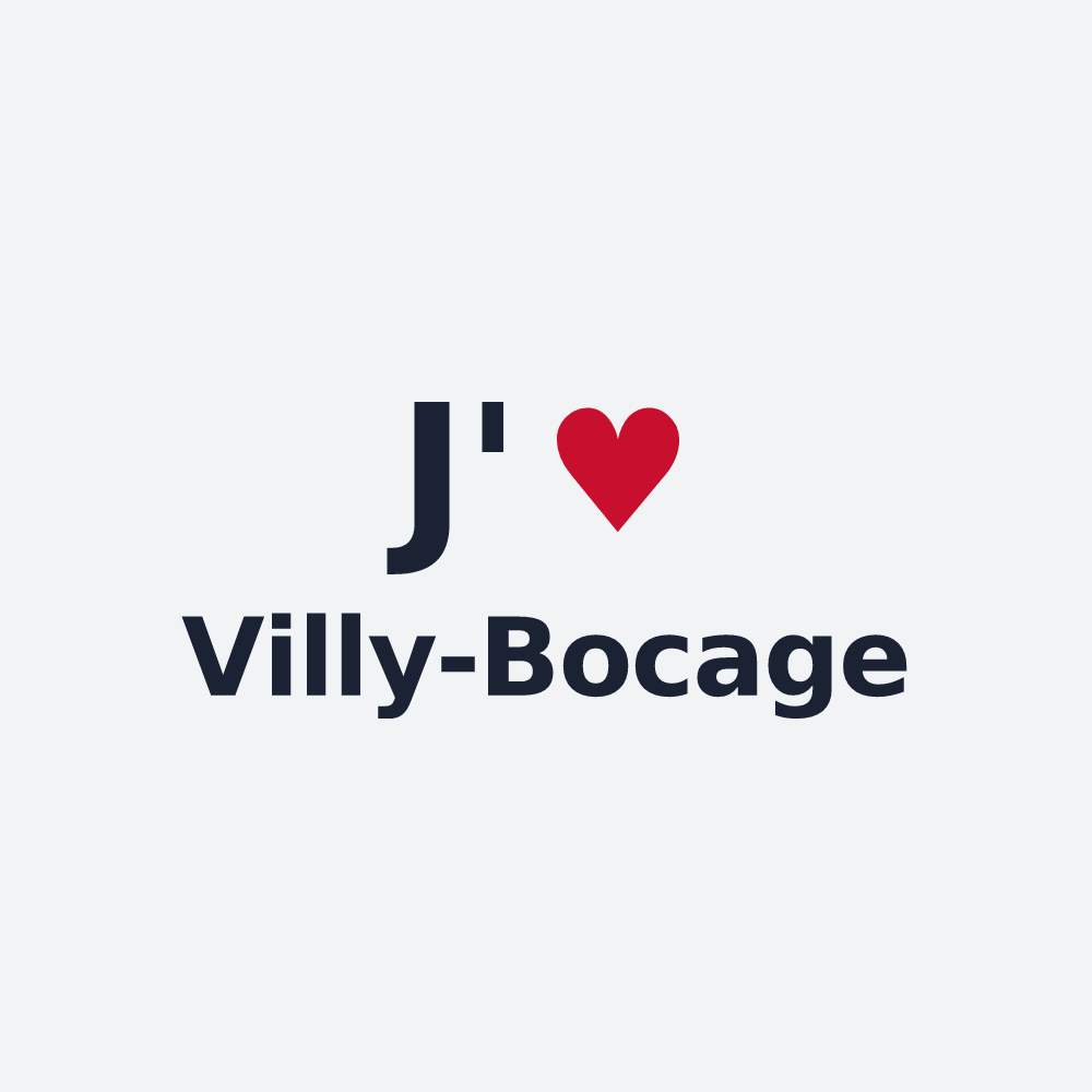 Poster personnalisé Villy-Bocage — design J'aime Villy-Bocage