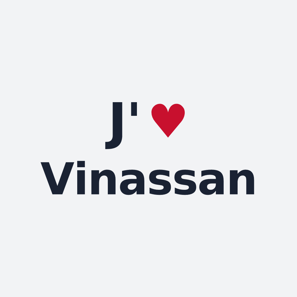 Poster personnalisé Vinassan — design J'aime Vinassan