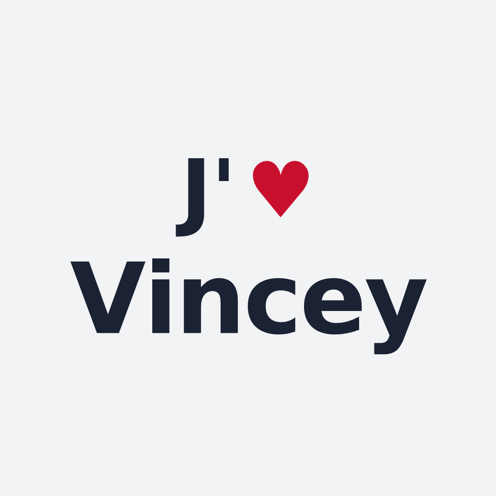 Poster personnalisé Vincey — design J'aime Vincey