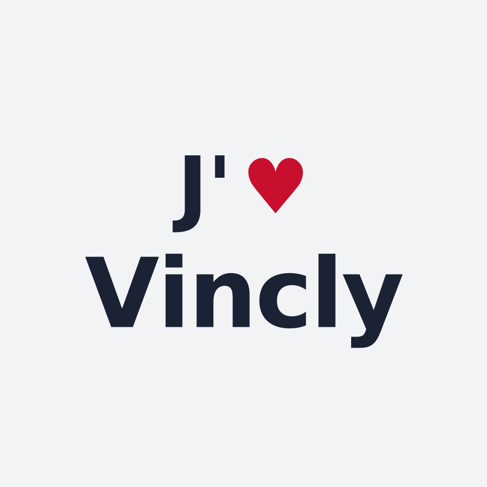 Poster personnalisé Vincly — design J'aime Vincly