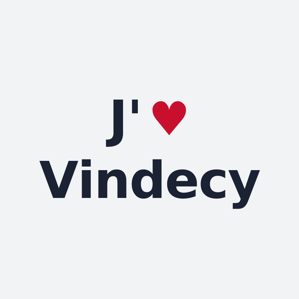 Poster personnalisé Vindecy — design J'aime Vindecy