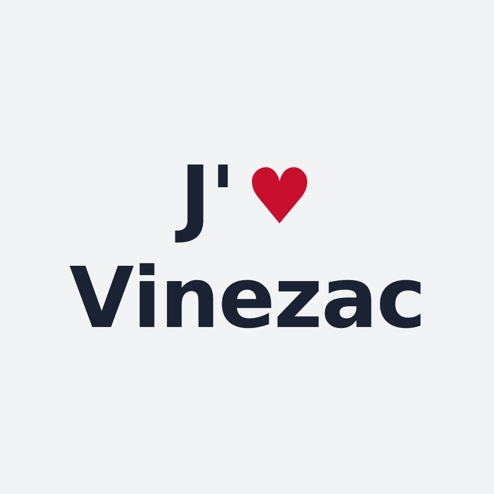 Poster personnalisé Vinezac — design J'aime Vinezac