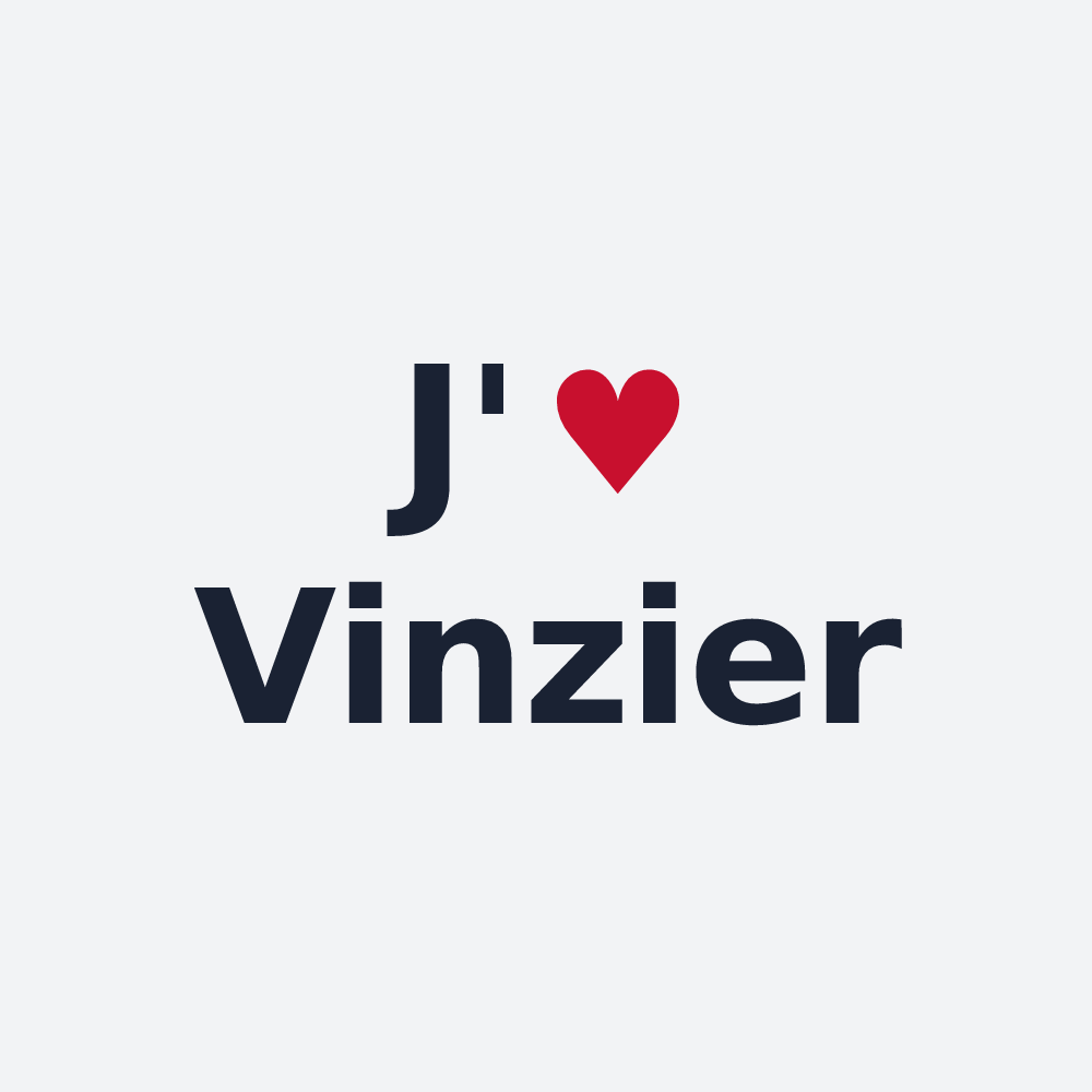 Poster personnalisé Vinzier — design « J'aime Vinzier » imprimé sur le poster