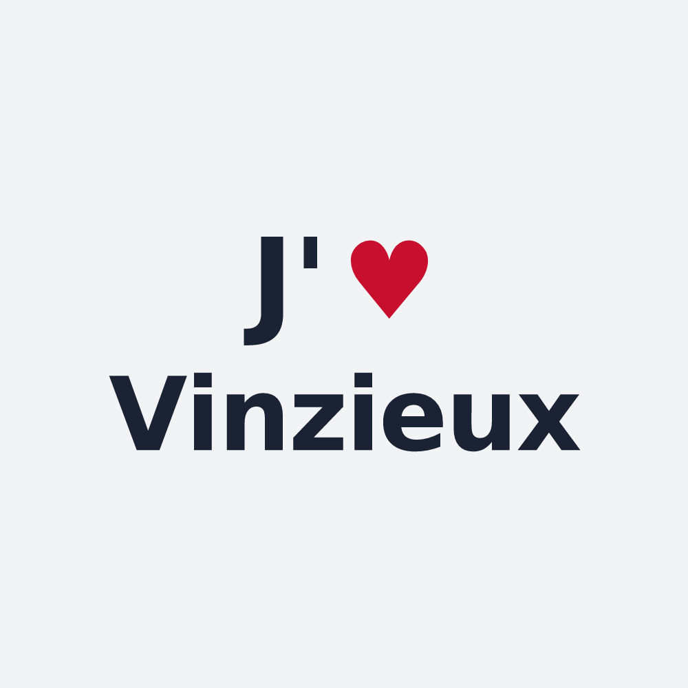 Poster personnalisé Vinzieux — design J'aime Vinzieux