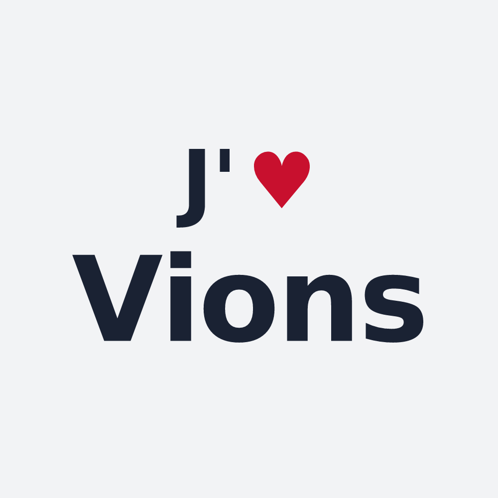 Poster personnalisé Vions — design « J'aime Vions » imprimé sur le poster