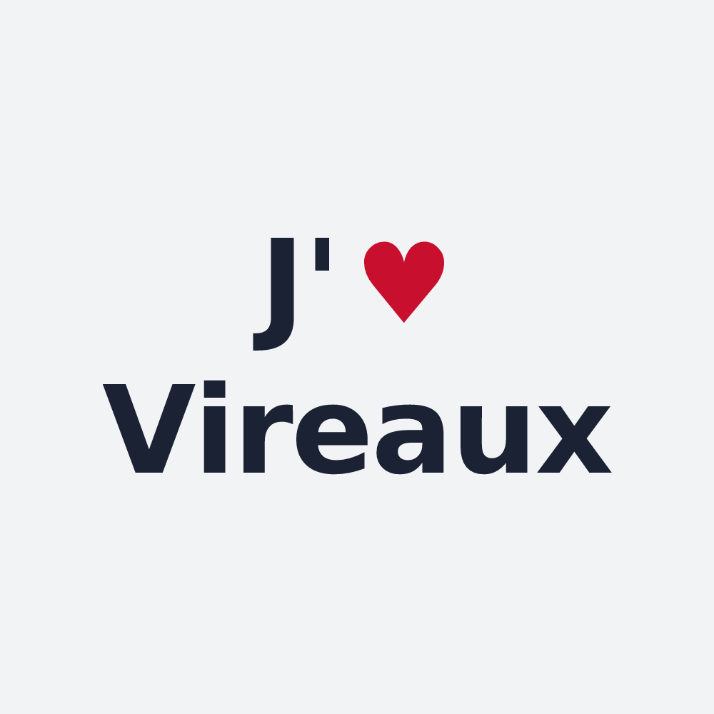 Poster personnalisé Vireaux — design « J'aime Vireaux » imprimé sur le poster
