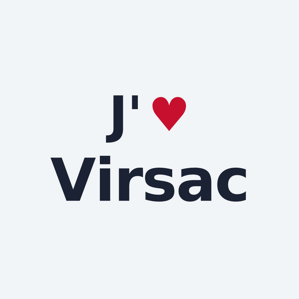 Poster personnalisé Virsac — design « J'aime Virsac » imprimé sur le poster