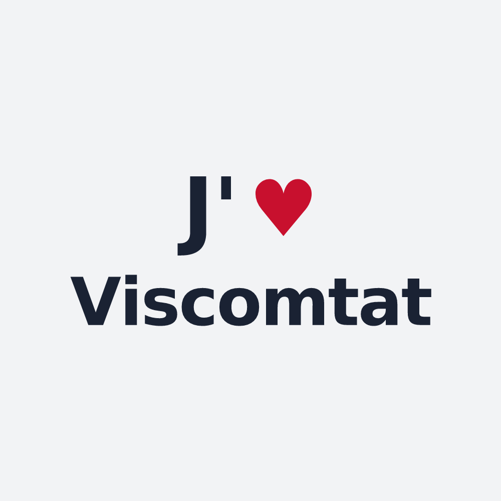 Poster personnalisé Viscomtat — design J'aime Viscomtat