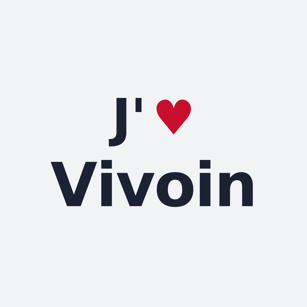 Poster personnalisé Vivoin — design J'aime Vivoin
