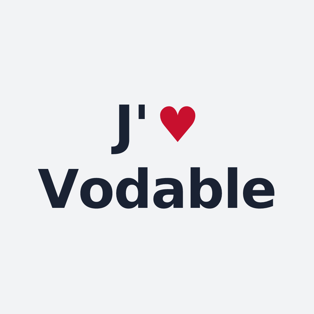 Poster personnalisé Vodable — design J'aime Vodable