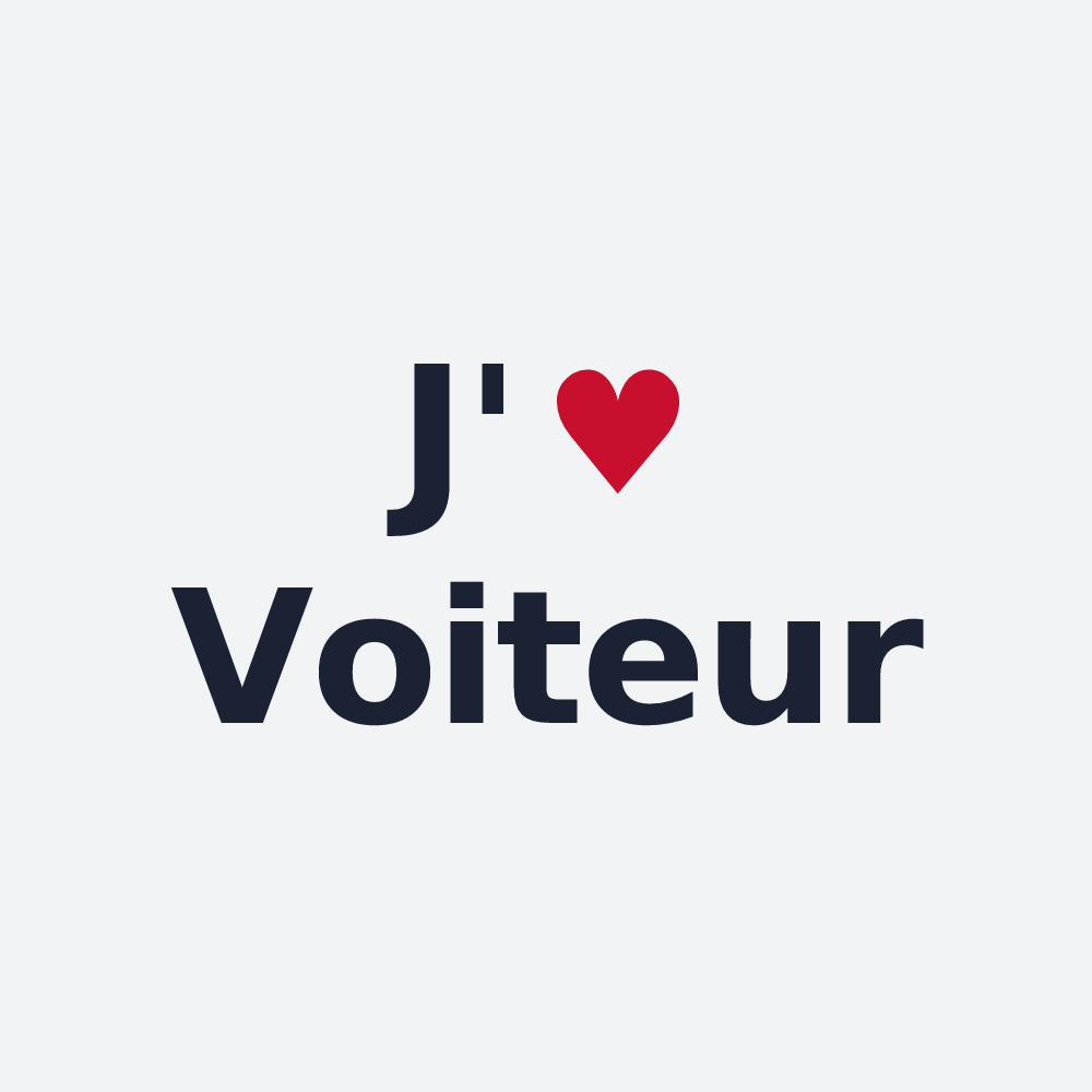 Poster personnalisé Voiteur — design « J'aime Voiteur » imprimé sur le poster
