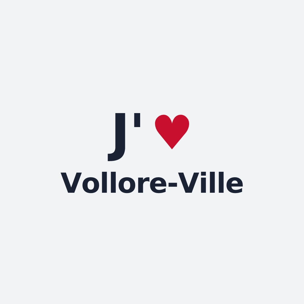 Poster personnalisé Vollore-Ville — design J'aime Vollore-Ville