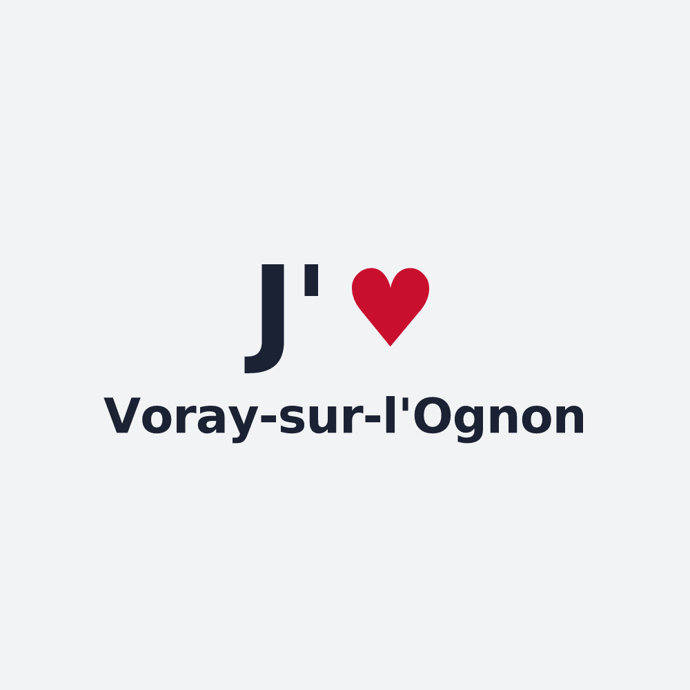 Poster personnalisé Voray-sur-l'Ognon — design J'aime Voray-sur-l'Ognon
