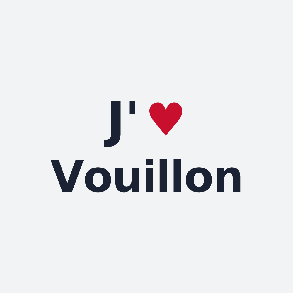 Poster personnalisé Vouillon — design « J'aime Vouillon » imprimé sur le poster