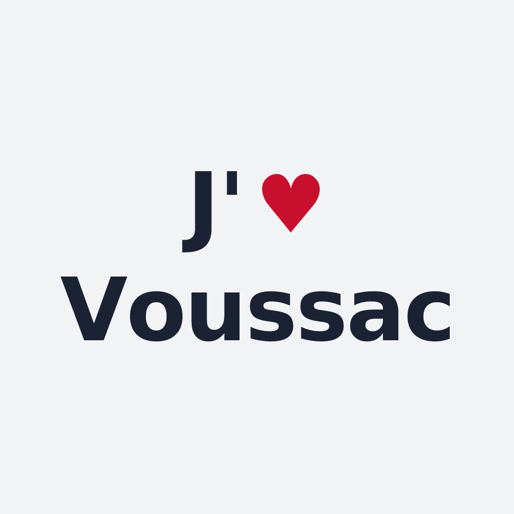 Poster personnalisé Voussac — design « J'aime Voussac » imprimé sur le poster